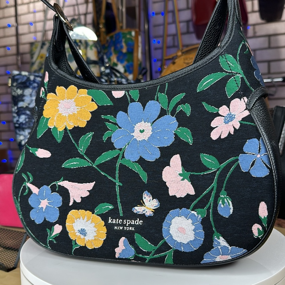 KATE SPADE - Penny Floral Jacquard Small Hobo Bag - DT257 - Picture 2 of 14